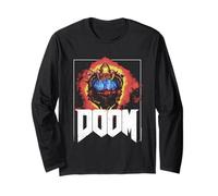 Doom Cacodemon Flames with Frame DLC Art Video Game Long Sleeve T-Shirt