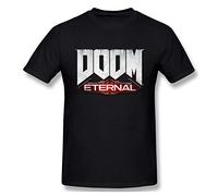 Doom Eternal Men's Basic Short Sleeve T-Shirt Fashion Printed Casual Short Sleeve Cotton Black