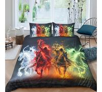 Doom Knight 3D Printed Duvet Cover Set Art Quilt Cover 2 Pillowcases Comforter Cover Soft Easy Care with Zipper Closure 3 Pcs for Boys Girls Kids Youth Teens Double（200x200cm）