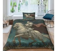 Doom Knight Duvet Cover Set 3D Print Bedding Pattern Microfibre With Pillowcase For Kid Teens Adults Single（135x200cm）