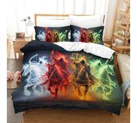 Doom Knight Duvet Cover Set 3D Printed Art Quilt Cover 2 Pillowcases Comforter Cover Soft Easy Care with Zipper Closure 3 Pcs for Adults Kids Single（140x200cm）
