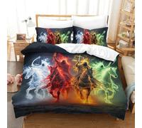 Doom Knight Duvet Cover Set 3D Printed Art Quilt Cover with 2 Pillow Cases Comforter Cover Soft Microfiber with Zipper Closure 3 Pcs for Boys Girls Kids Youth Teens Super King（260x220cm）