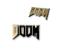 Doom Pin Doom Enamel Pin Doom slayer Pin Gaming Pin Classic Retro PC Game Logo Brooch Doom Brooch Gift for Gamers Shooting game pin, Zinc, silver plating