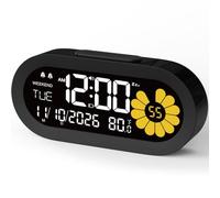 DOOMAY Digital Alarm Clock for Bedroom, VA LCD Display, Dual Alarm & Snooze