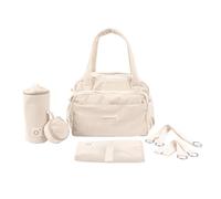 doomoo Changing Bag Fluffy - 24l Capacity, Removable Pouch, 8 Baby Essentials Including a Changing Mat & Stroller Straps, Baby Diaper Bag, Beige
