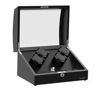 DOOMOOK Watch Winder for 4 Automatic Watches, with Extra 6 Watch Storages, Wood Shell Piano Finish, Silent Motor, Flexible Pillow(Triple Tree)