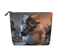 Doomsday Hamster Faux Linen Makeup Pouch-Lightweight Travel Case