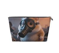 Doomsday Hamster Leather Travel Makeup Bag-Waterproof Cosmetic Pouch