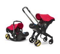 Doona+ Baby Car Seat & Travel Stroller Flame Red - Convertible 0+ Car Seat and Pram with 5 Point Safety Harness - Ergonomic Pushchair and Travel System - ISOFIX Base Sold Separately
