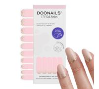 DOONAILS® UV Gel Strips Gold Glitter Ombre Nude with Gold Glitter Gradient - UV Hardening Nail Foil 20 Strips for 2 Manicures - Last up to 14 Days, Hema-Free & Vegan