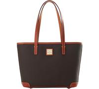 Dooney & Bourke Handbag, Kirby Small Charleston Shopper | Midnight Blue, Brown Tmoro, 9.75 x 3.25 x 5.5 inches, Casual