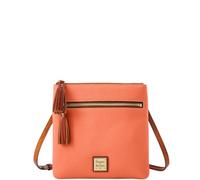 Dooney & Bourke Handbag, Pebble Grain Double Zip Tassel Crossbody, Coral, One Size
