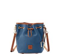Dooney & Bourke Handbag, Pebble Grain Small Drawstring Shoulder Bag, Jeans, 8.5 x 4.25 x 8.25 inches
