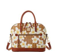 Dooney & Bourke Handbag, Plumeria Domed Zip Satchel, White, One Size