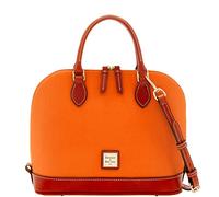 Dooney & Bourke Pebble Grain Zip Zip Satchel, Clementine, M