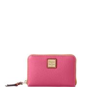 Dooney & Bourke Wallet, Pebble Grain Medium Zip Around Wallet, Hot Pink, Casual