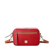 Dooney & Bourke Women's Camera Zip Crossbody in Pebble Grain Leather, Small Handbag with Adjustable Shoulder Strap, Red, One Size