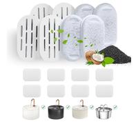 DOOOB Cat Water Fountain Filters, 16 Pack Cat Fountain Filter, Cat Fountain Replacement Filters for DOOOB Stainless Steel Cat Water Fountain, Pet Water Fountain Filters (8 Filters & 8 Sponges)