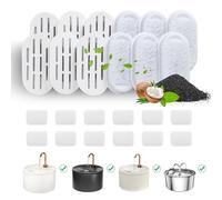 DOOOB Cat Water Fountain Filters, 24 Pack Cat Fountain Filter, Cat Fountain Replacement Filters for DOOOB Stainless Steel Cat Water Fountain, Pet Water Fountain Filters (12 Filters & 12 Sponges)