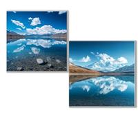 Dooqon 2 Pack Diamond Art Blue, 5D DIY Diamond Painting Kits for Adults and Kids, Lake Full Drill Gem Crystal Art Kits, Home Wall Decor Christmas Winter, Gifts for Women (2 PCS) 12x12in30x30cm 0D-560