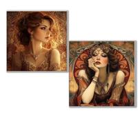 Dooqon 2 Pack Diamond Art Cute, 5D DIY Diamond Painting Kits for Adults and Kids, Girl Full Drill Gem Crystal Art Kits, Home Wall Decor Christmas Winter, Gifts for Women (2 PCS) 16x16in40x40cm 0D-538