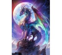 Dooqon 5D Diamond Art Dragon, Large Diamond Painting Kits for Adults, DIY Full Drill Kids Crystal Rhinestone Arts and Crafts Kits, Gem Art Painting Christmas Home Wall Decoration Gifts 10x16in L-355