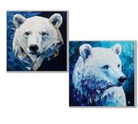 Dooqon 5D Diamond Painting Kits for Adults, Blue Diamond Art Kit 2 Pack, Bear Full Drill Gem Crystal Art Painting Kits for Adults, Diamonds Canvas Arts and Crafts for Home Wall Decor 10x10in 0D-584