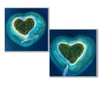 Dooqon 5D Diamond Painting Kits for Adults, Blue Diamond Art Kit 2 Pack, Heart Full Drill Gem Crystal Art Painting Kits for Adults, Diamonds Canvas Arts and Crafts for Home Wall Decor 10x10in 0D-581