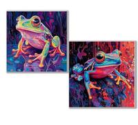 Dooqon 5D Diamond Painting Kits for Adults, Cute Diamond Art Kit 2 Pack, Frog Full Drill Gem Crystal Art Painting Kits for Adults, Diamonds Canvas Arts and Crafts for Home Wall Decor 20x20in 0D-540