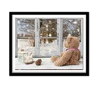 Dooqon 5D Diamond Painting Kits for Adults, Teddy Bear DIY Diamond Art Kits for Kids, Large Diamond Gem Art Pictures Cross Stitch Kit for Beginners, Home Wall Decor Diamond Dots Gifts 40x50cm/16x20in