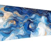 Dooqon Diamond Art Abstract Blue, Diamond Painting Kits for Adults Kids DIY 5D Full Square Drill Painting by Numbers Embroidery Gem Crystal Art Crafts for Room Decoration Gifts 48x24in W-250
