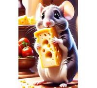 Dooqon Diamond Art, Animal Mouse Diamond Painting Kits for Adults Kids DIY Full Square Drill Painting by Numbers Embroidery Gem Crystal Art Crafts for Room Decor Gifts 30x45cm/12x18in H-327