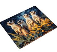 Dooqon Mouse Mat, Mouse Pad 240x200x3mm, Mouse Pad with Stitched Edge, Non-Slip Rubber Base, Waterproof Mousepad for Computers, Laptop, Office and Home Portable, Gifts for Men meerkats animal S0-324