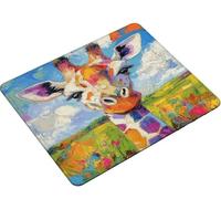 Dooqon Mouse Mat, Mouse Pad 290x240x3mm, Mouse Pad with Stitched Edge, Non-Slip Rubber Base, Waterproof Mousepad for Computers, Laptop, Office and Home Portable, Gifts for Men giraffe abstract S0-972