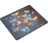 Dooqon Mouse Mat, Mouse Pad 320x260x3mm, Mouse Pad with Stitched Edge, Non-Slip Rubber Base, Waterproof Mousepad for Computers, Laptop, Office and Home Portable, Gifts for Men Butterfly dream S0-337