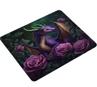 Dooqon Mouse Pad 260x210x3mm, Mouse Mat dragon flower Gaming Mouse pad Improved Precision and Speed,Rubber Dase for Stable Grip on Smooth Surfaces,Stitched Edges, XL Mousepad Gifts for Women S0-605