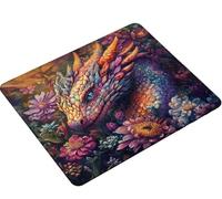 Dooqon Mouse Pad 300x250x3mm, Mouse Mat flower dragon Gaming Mouse pad Improved Precision and Speed,Rubber Dase for Stable Grip on Smooth Surfaces,Stitched Edges, XL Mousepad Gifts for Women S0-373