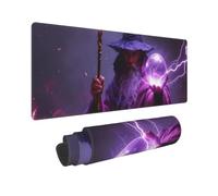 Dooqon Mouse Pad Gaming Desk Pad XXL 900x400x3mm Large Washable Mouse Mat with Stitched Edges Keyboard Wizard Mousepads Non-slip Water-Resistant Rubber Base Desk Mat, for Office & Home Q-651
