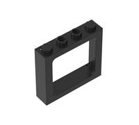 Door 1X4X3 Train Windows 10PCS Compatible with Lego 6556 GDS-2038 Classic Bulk Toy MOC Color:Black