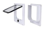 Door 4 Way Locking Security Lock ABS Plastic Dog Cats Pets Smart Retractable Anti Pet Supplies For Indoor Outdoor Door(WHITE,XL)