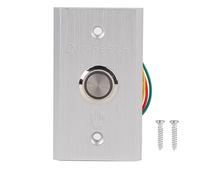 Door Access Control Exit Button Switch, Wireless Door Release Button with Indicator Light, Aluminum Alloy Push to Open Door Switch for Security System, Surface or Flush
