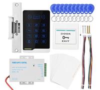 Door Access Control Unit Kit with Power Supply, Non - Contact Card and Password Entry System, Metal Housing for Office Factory Community Security, Includes 131 Cathode Lock NO and