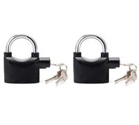 Door Alarm Padlock - Anti-Theft Motion Sensor Lock with 110dB Siren | Waterproof Security Lock for Home, Gate, Bike, Shed & More | 3 Keys Included Pack of 2