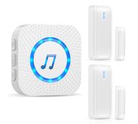 Door Alarm Sensor ChunHee Wireless Door Sensor Chime When Door Opens,Door Entry Alarm Chime for Business/Home/Kids,150M Range,5 Adjustable Volume Door Ringer Alert 2 Sensors + 1 Receiver