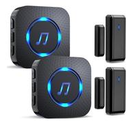 Door Alarm Sensor ChunHee Wireless Door Sensor Chime When Door Opens,Door Entry Alarm Chime for Business/Home/Kids,150M Range,5 Adjustable Volume Door Ringer Alert 2 Sensors + 2 Receiver