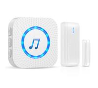 Door Alarm Sensor ChunHee Wireless Door Sensor Chime When Door Opens,Door Entry Alarm Chime for Business/Home/Kids,150M Range,5 Adjustable Volume Door Ringer Alert 1 Sensors + 1 Receiver