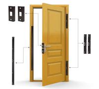 Door Armor MAX - Door Reinforcement Kit for Anti Kick Front Door Security, 5-Piece Door Reinforcement Plate for Door Jamb & Door Frame, Made in USA Home Security - Aged Bronze