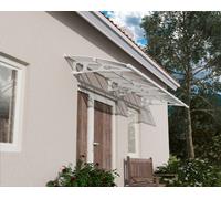 Door Awning 5ft x 14ft Bordeaux White Structure & Twin Wall Panels