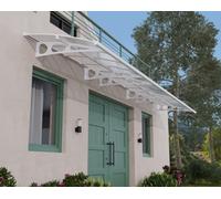 Door Awning 5ft x 21ft Bordeaux White Structure & Twin Wall Panels