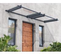 Door Awning Kit 3ft x 10ft Nancy 3000 Grey Door Canopy Structure & Clear Panels